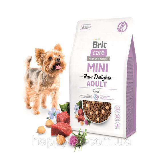 Беззерновий корм Brit Care Mini Raw Delights Beef для собак малих порід, яловичина та ліофілізоване м'ясо, 2 кг | Зображення 1
