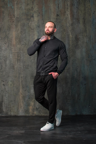 Бомбер пуговица антрацит S XS | Зображення 1