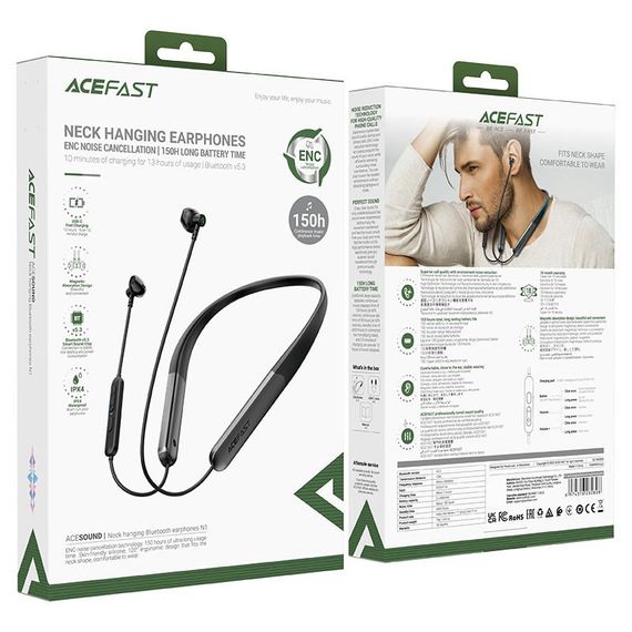Bluetooth навушники Acefast N1 neck-hanging | Зображення 6