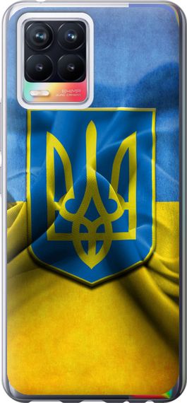 Чехол на Realme 8 Флаг и герб Украины 1 "375u-2303-17620"