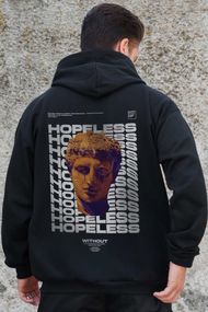 Утеплене зіп худі на флісі зіпер з принтом Hopeless Without Kane Black