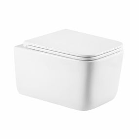 Унитаз подвесной Qtap Gemini безободковый с сиденьем Soft-close QTGEM26W45430