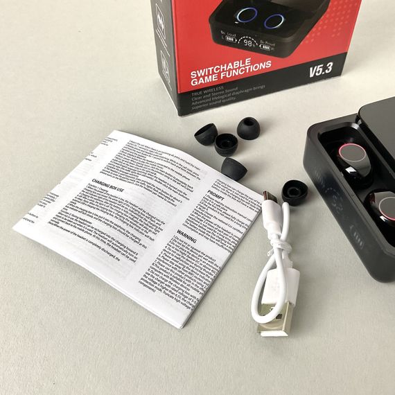 Бездротові навушники M90 Pro series, Gaming EarBuds, Smart Case (Чорний) | Зображення 1