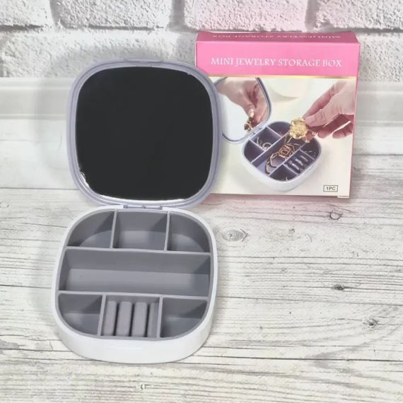 Маленька дорожня скринька для прикрас, міні-органайзер для прикрас із дзеркалом | Зображення 1
