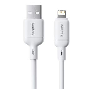 Дата кабель Baseus Silky Series OS Fast Charging USB to Lightning 2.4A (2m) (P1037770) Moon White