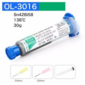 Паяльная паста низкотемпературная OLK OL-3016 30 гр 138°С