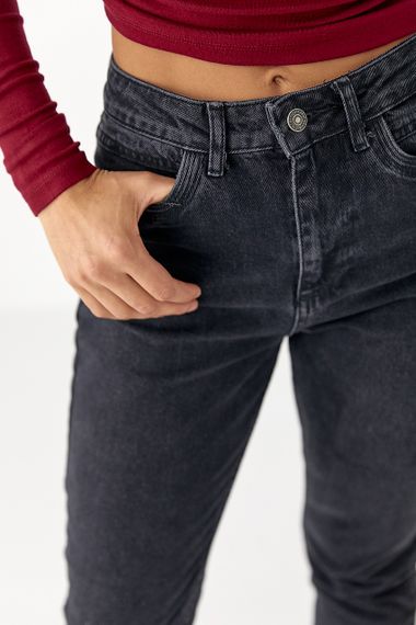 Жіночі джинси Mom Fit - чорний цвет, 36р (є розміри) | Зображення 3