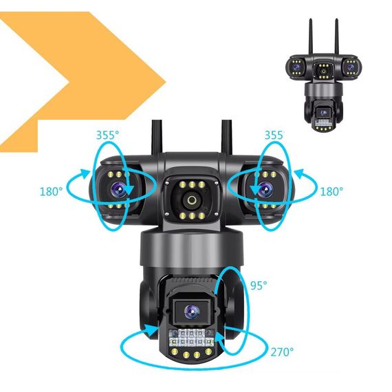 Камера на 3 лінзи з 4G зв'язком v380 V380 (46374-10053_1357) | Зображення 1