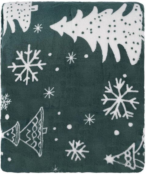 Плед Ardesto Christmas Flannel Ялинки Зелений ART0128PB 160х200 см | Зображення 1