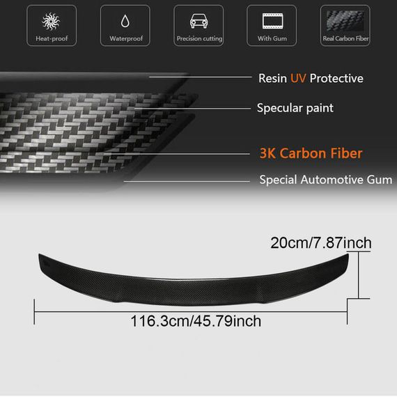 Спойлер V4 (для SD, Карбон) для Ауди A3 2012-2020 гг | Зображення 4