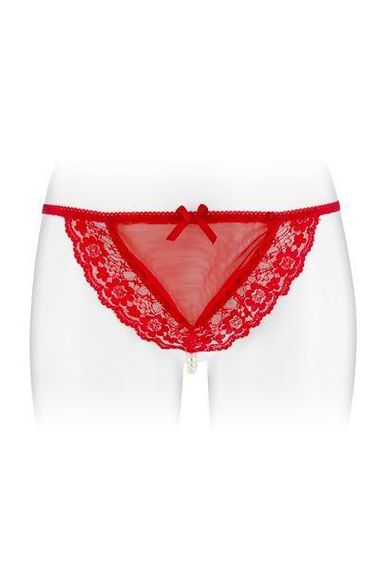Трусики-стрінги з перлинною ниткою Fashion Secret KATIA Red Sex Aura