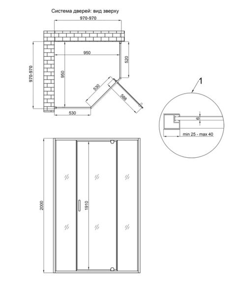 Душова кабіна Qtap Scorpio CRM10115-AC6, п'ятикутна, скло 6 мм Clear без піддону SCOCRM10115AC6 | Зображення 6