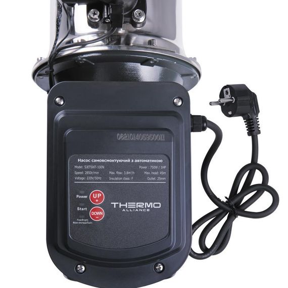 Насос поверхневий самовсмоктувальний з термодатчиком Thermo Alliance SJETS-100NT 0,75 кВт | Зображення 3
