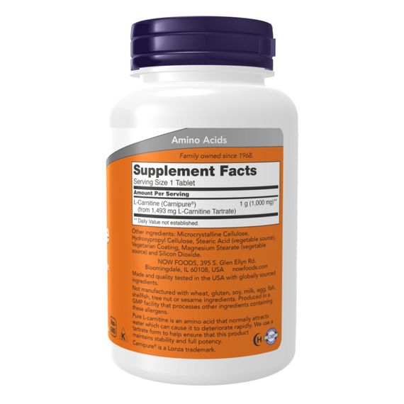 Carnitine Tartrate 1000mg - 100 tabs | Зображення 1
