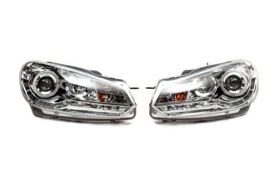 Передние фары Silver (2 шт, LED) для Volkswagen Golf 6 | Зображення 1