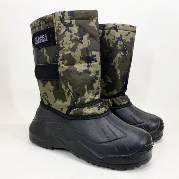 Чоботи чоловічі утеплені камуфляж 45р 29,5см, Водонепроникні теплі гумові чоботи
