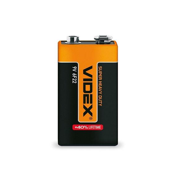 Батарейка сольова Videx 6F22/9V (Крона) 1шт SHRINK | Зображення 1