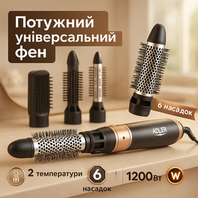 Выпрямитель для волос профессиональный ADLER AD 2022 1000Вт, Фен мощный, Электрофен с насадками YX-30