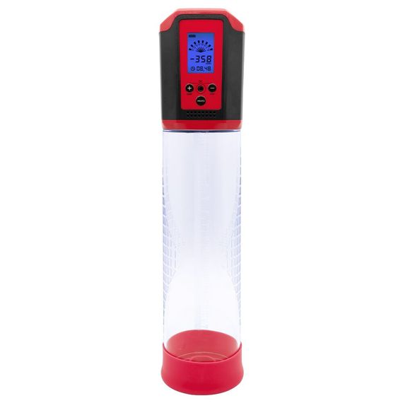 Автоматический вакуумный насос Men Powerup Passion Pump Blue, LED-табло, перезаряжаемая, 8 режимов, Красный