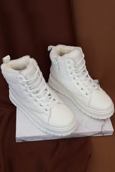 Черевики жіночі зимові на хутрі, колір білий, 248RMB14