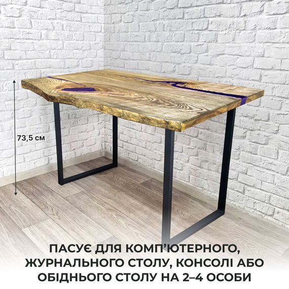 Стіл "Базовий" із натурального ясеня та епоксидної смоли 130х65 см | Зображення 6
