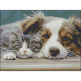 Алмазная мозаика "Пушистики" ZAV3040-19 без подрамника 30х40 см