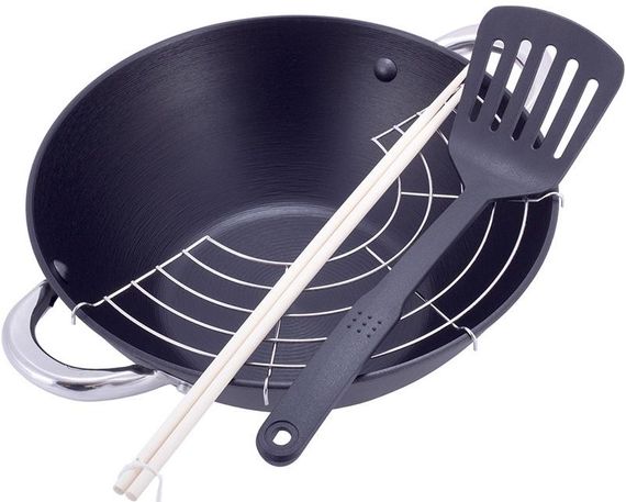 Казан чавунний "Wok" 3.6л, з антипригарним покриттям і аромо-кришкою | Зображення 2