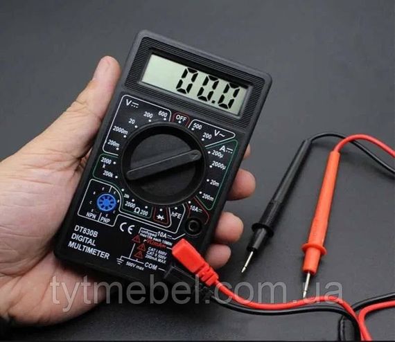 Цифровой универсальный мультиметр тестер-вольтметр DT-830B Black | Зображення 2