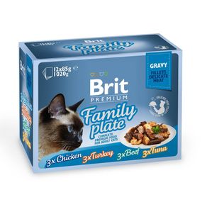 Набір вологого корму Brit Premium "Сімейна тарілка" у соусі 12 шт.