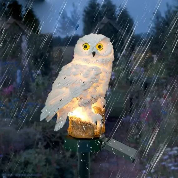 Ліхтар садовий Сова із сонячною панеллю WHITE | Зображення 6