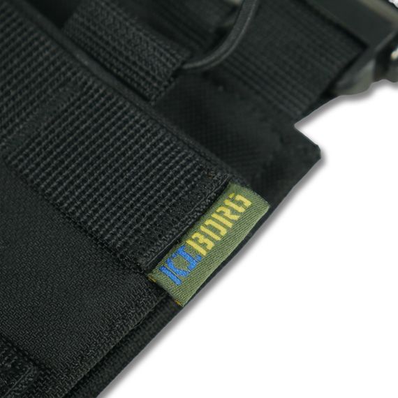 Съемная передняя панель к плитоноске с подсумками под 3 магазина черный | Зображення 5