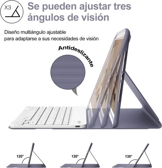 Чохол з магнітною Bluetooth клавіатурою для iPad 9.7”, iPad 5, 6 покоління, Pro, Air 1/2 з підсвіткою, тримачем стилуса лавандовий | Зображення 5