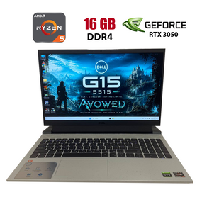 Ігровий ноутбук Б-клас Dell G15 5515 / 15.6" (1920x1080) IPS / AMD Ryzen 5 5600H (6 (12) ядер по 3.3 - 4.2 GHz) / 16 GB DDR4 / 512 GB SSD / nVidia GeForce RTX 3050, 4 GB GDDR6, 128-bit / WebCam б/в