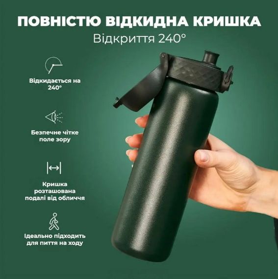 Пляшка для води металева вакуумна IION8 500 мл Vacuum Insulated Dark Green (I8TS500DGRE) | Зображення 4