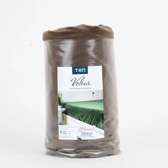 Простирадло на резинці двоспальне ТЕП VELOUR 2-04756_34182 180х200 см шоколадна | Зображення 5