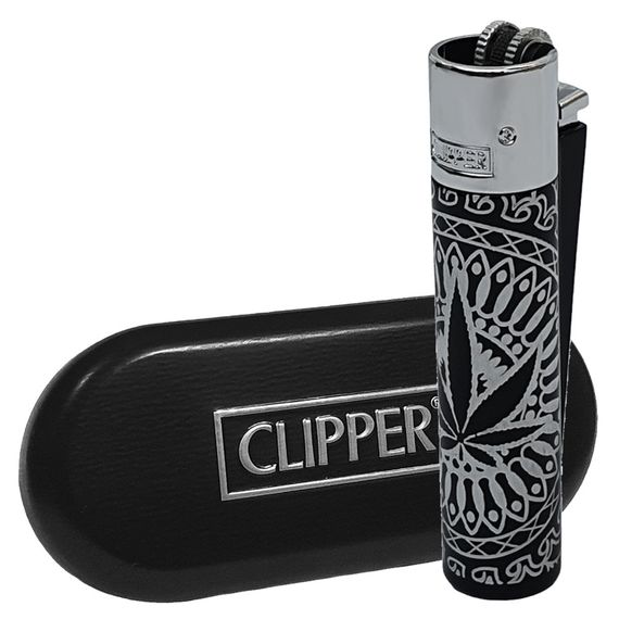 Запальничка газова кліппер Clipper Metal Leaves Premium Silver