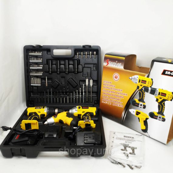 Мощная аккумуляторная отвертка, Магазинный аккумуляторный шуруповерт, Шуруповерт с битами и сверлами DG-39 | Зображення 3