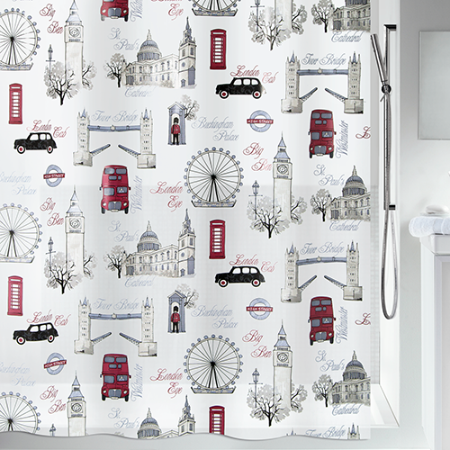 Шторка для ванной и душа Spirella Westminster 180x200 см, водоотталкивающая PEVA, 10.17898