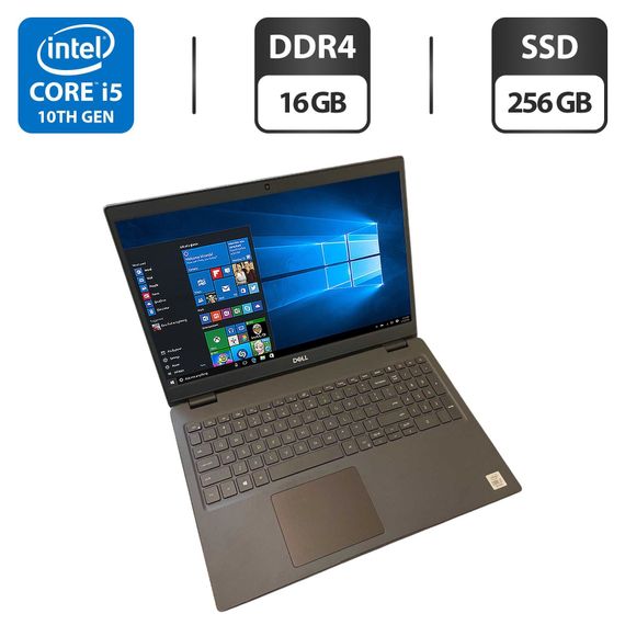 Ноутбук Dell Latitude 3510 / 15.6" (1920x1080) IPS / Intel Core i5-10210U (4 (8) ядра по 1.6 - 4.2 GHz) / 16 GB DDR4 / 256 GB SSD / Intel UHD Graphics / WebCam б/у