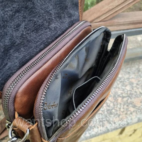 Мужская сумка с клапаном через плечо из гладкой кожи  Tiding Bag 79287 коричневая | Зображення 3