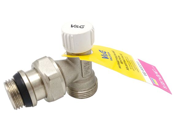 Радіаторний вентиль кутовий налаштувальний Valogin 1/2" х 3/4" євроконус VG-601201 1/16 шт | Зображення 3