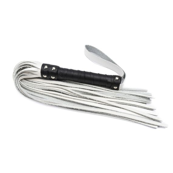 Флоггер из комбинированной кожи Flirty COMBO Leather - Black & Pearl, BM-00014 Sex Aura | Зображення 2