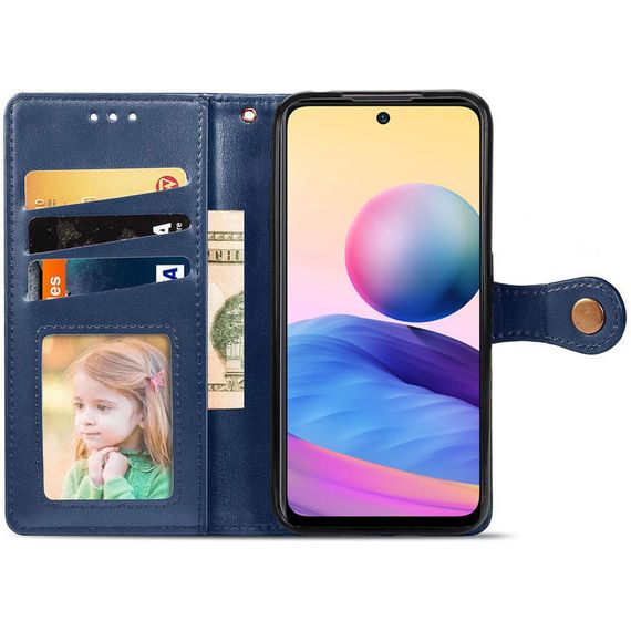 Шкіряний чохол-книжка GETMAN Gallant (PU) для TECNO Spark 10 Штучна шкіра, Слот для візитки, Синій | Зображення 3