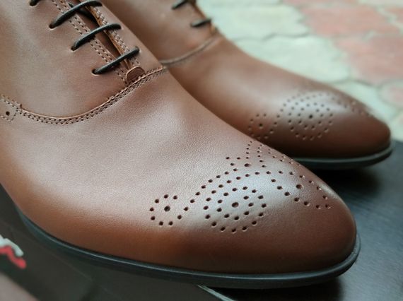 Стильні та зручні туфлі броги рудого кольору Ikos 41 розмір | Зображення 5