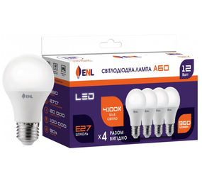 Лампа A60 12W E27 4100К 175-275V LED ENL Enerlight