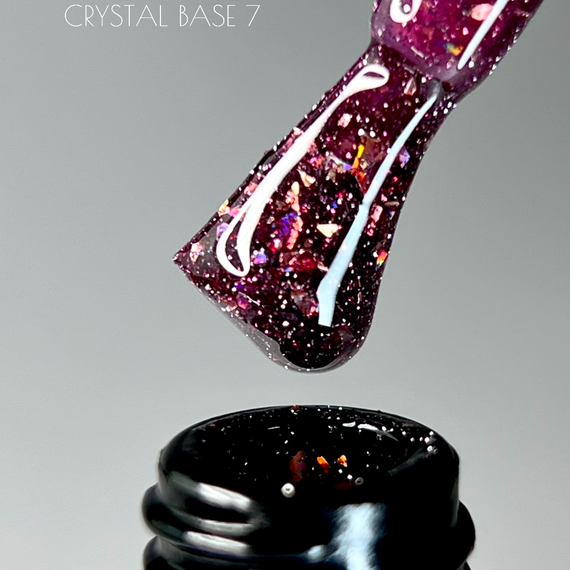 Світловідбивна база Crooz Crystal Base №07 (сливова з блиском) 8мл | Зображення 1