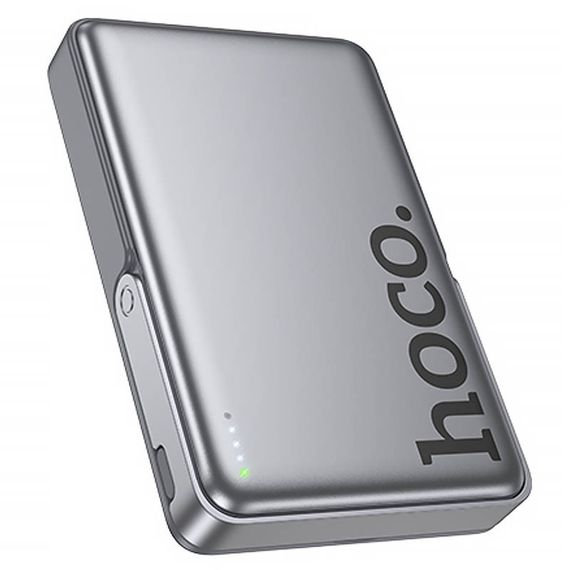 Портативний ЗП Power Bank Hoco Q36A Sunlight magnetic suction+holder PD20W з БЗП 10000 mAh Metal grey | Зображення 2