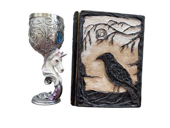 Подарунковий набір Келих 3D Єдиноріг і Блокнот 3D «Тінь Ворона»