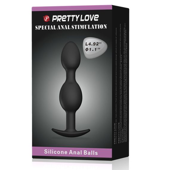 Анальна пробка - Pretty Love Special Anal Stimulation Anal Balls 4.92" Black | Зображення 8
