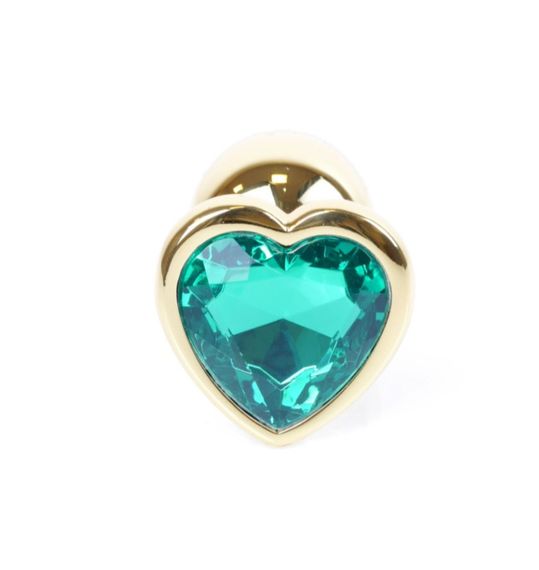 Анальна пробка - Jewellery Gold  Heart PLUG- Green sexstyle | Зображення 1